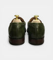 The Molfetta Loafers - Handcrafted Olive Green Glossy Leather Loafers for Men