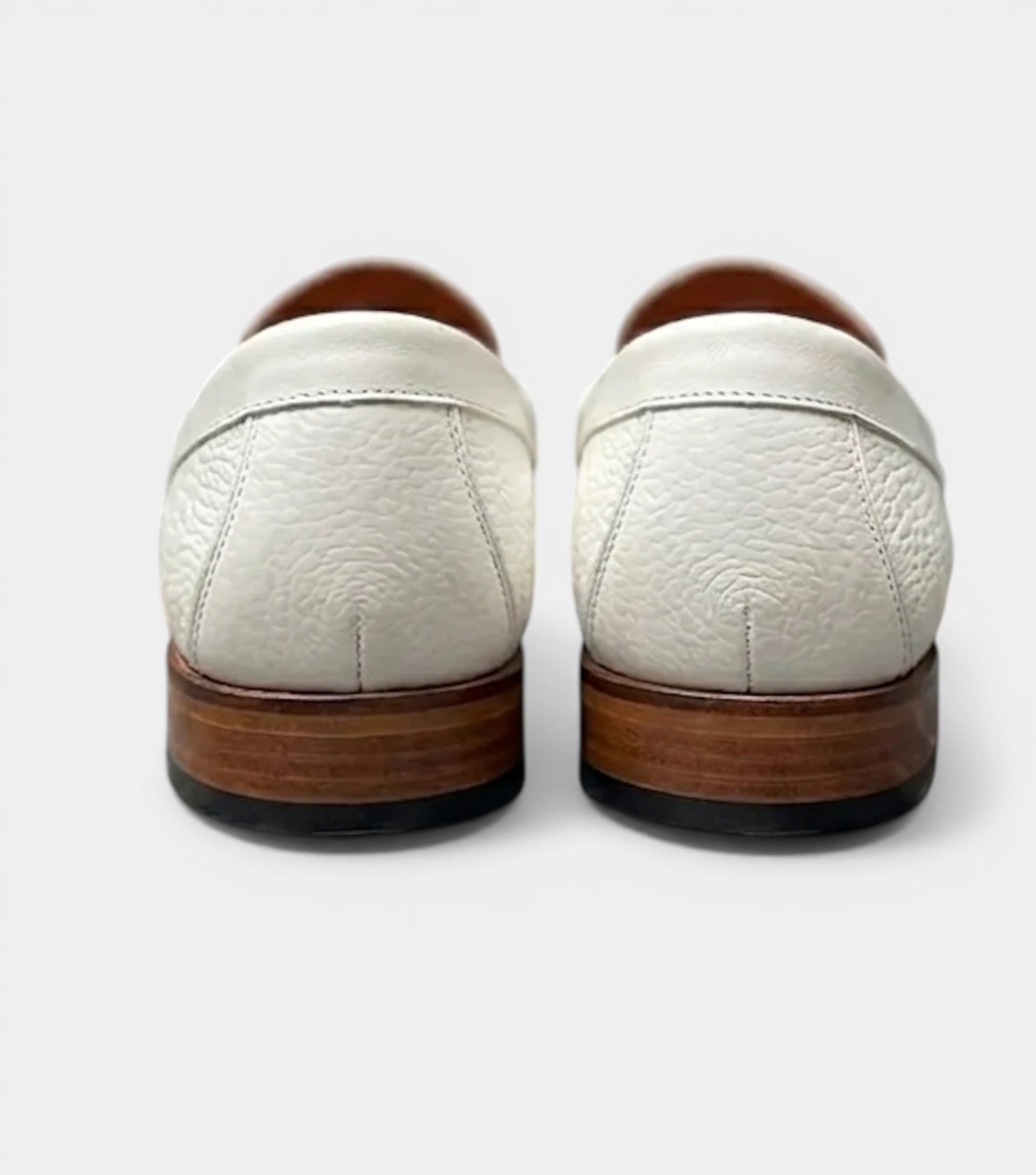 The Cuneo Loafers - Handcrafted White Textured Leather Loafers for Men