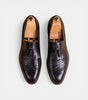 The Crotone Loafers - Black Textured Leather Tassel Loafers for Men