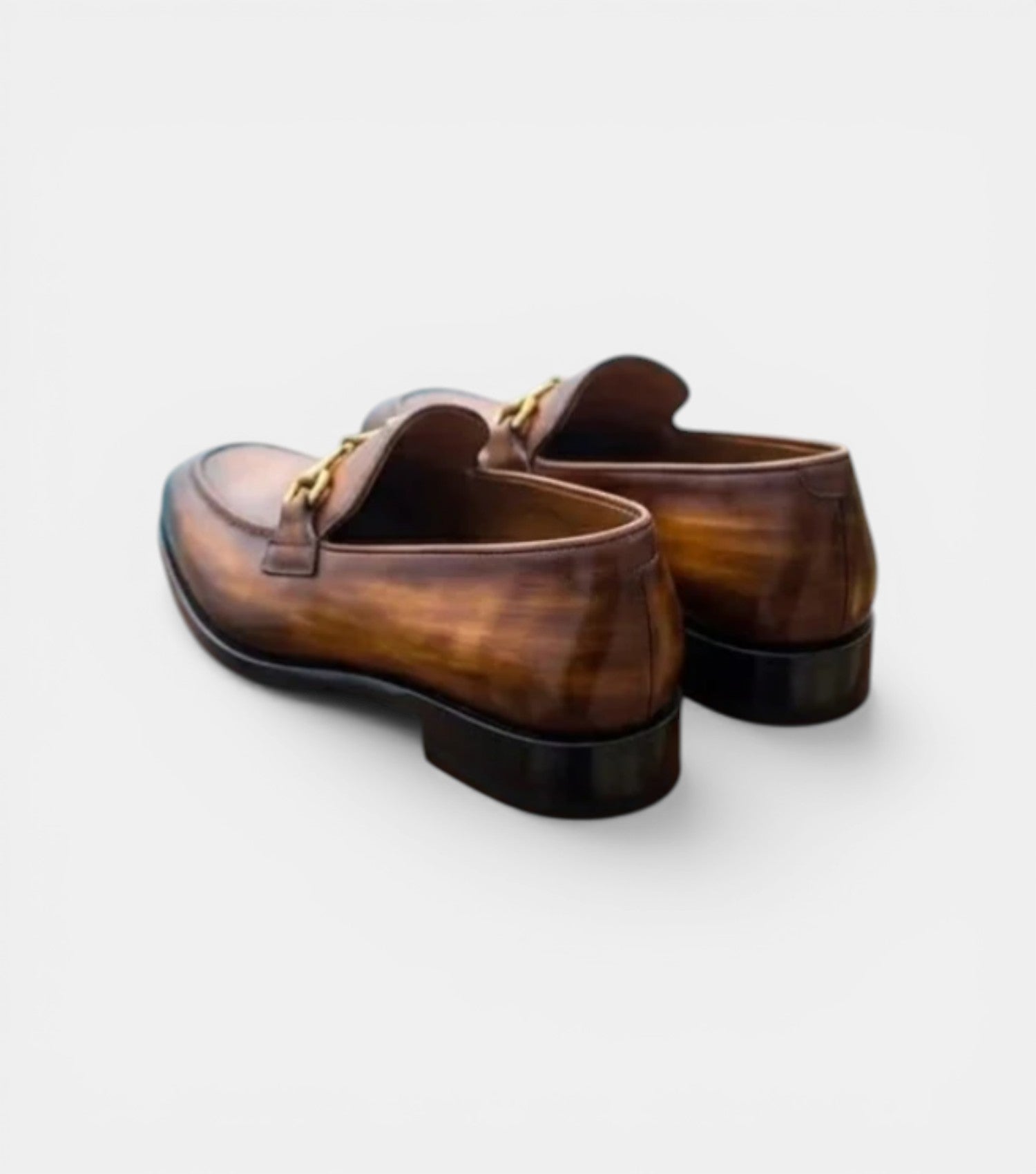 The Sanremo Loafers - Handcrafted Tan & Brown Burnished Leather Loafers for Men
