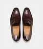 The Gela Loafers - Handcrafted Dark Wine Leather Cross-Strap Loafers for Men