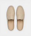 The Pisa Slip Ons - Handcrafted Beige Suede Leather Open-Back for men