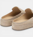 The Pisa Slip Ons - Handcrafted Beige Suede Leather Open-Back for men