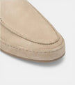The Pisa Slip Ons - Handcrafted Beige Suede Leather Open-Back for men