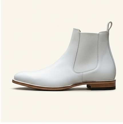 The Tivoli Chelsea Boots - White Leather Chelsea Boots for men
