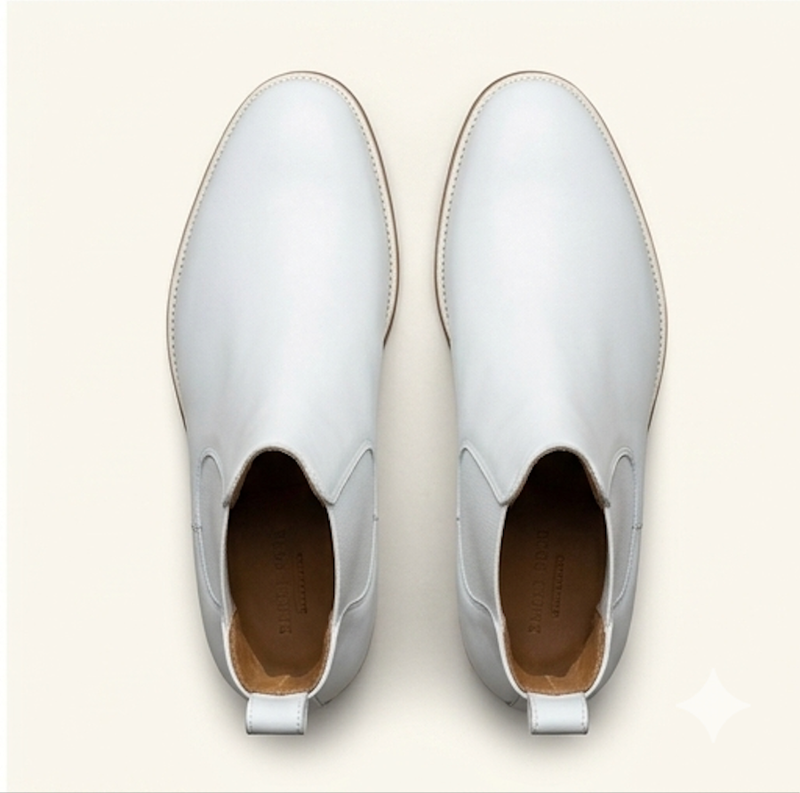The Tivoli Chelsea Boots - White Leather Chelsea Boots for men