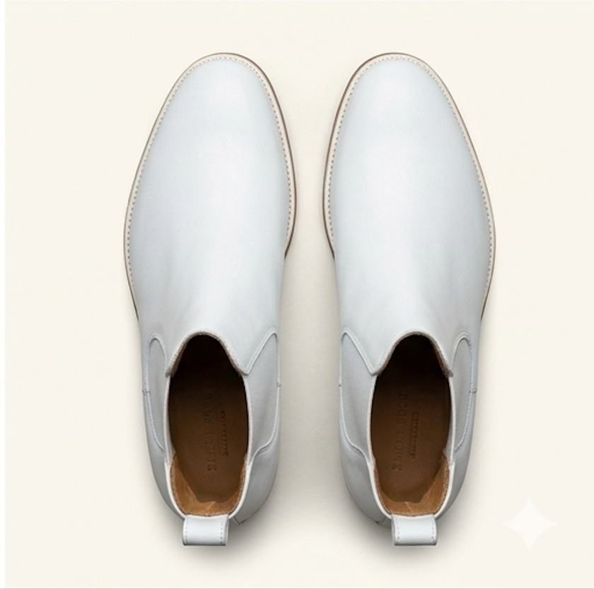 The Tivoli Chelsea Boots - White Leather Chelsea Boots for men