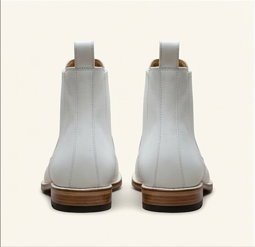 The Tivoli Chelsea Boots - White Leather Chelsea Boots for men
