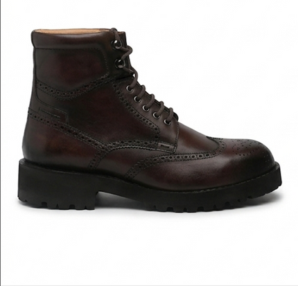 The Matera Laced up Boots - Premium Brown Leather Lace-Up Boots for Men