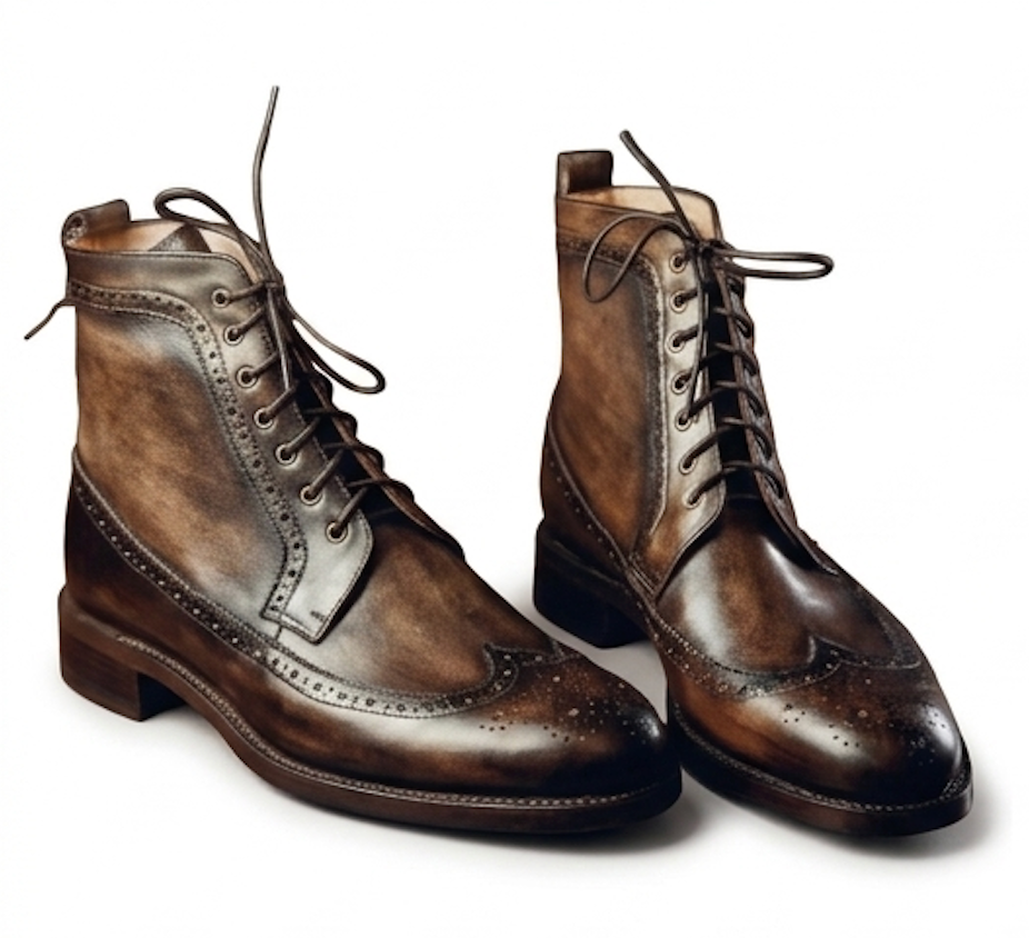 The Teramo Laced up Boots - Brown Hand-Finished Leather Boots for Men