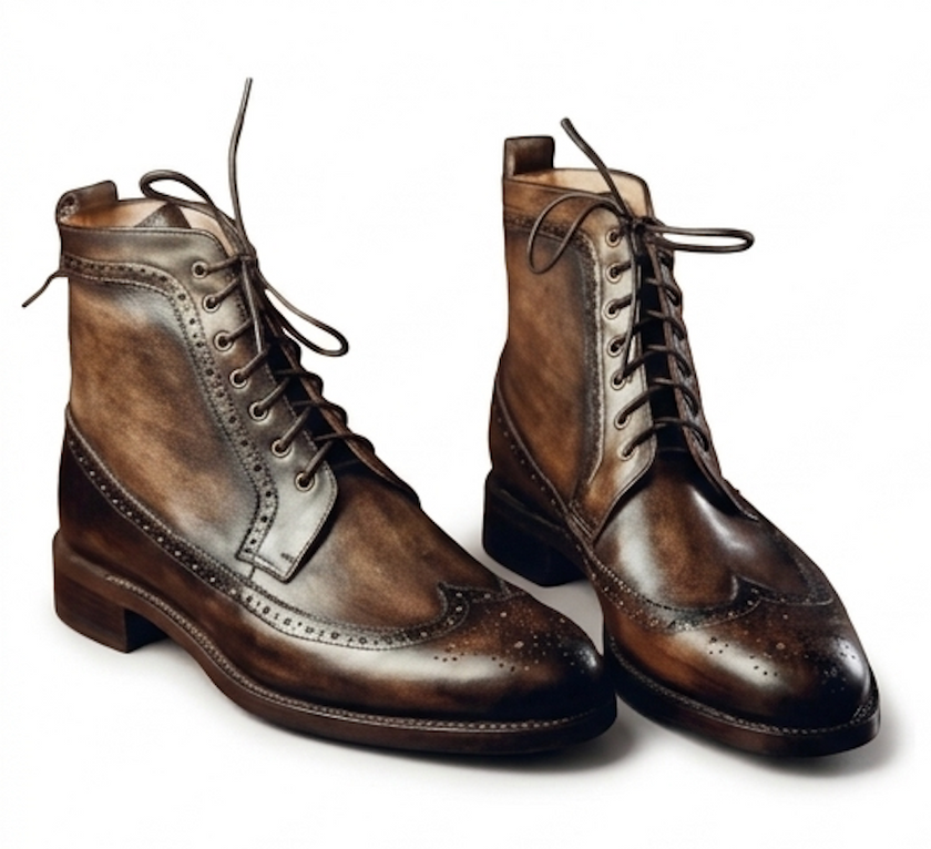 The Teramo Laced up Boots - Brown Hand-Finished Leather Boots for Men