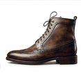 The Teramo Laced up Boots - Brown Hand-Finished Leather Boots for Men