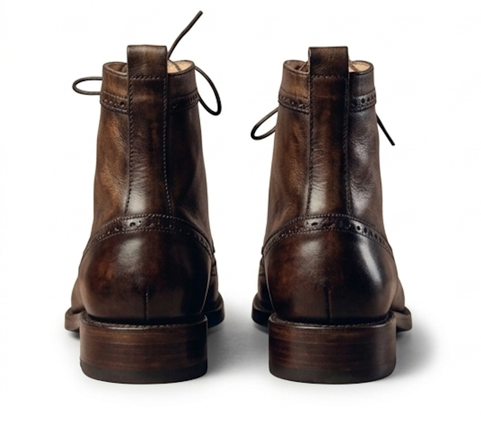 The Teramo Laced up Boots - Brown Hand-Finished Leather Boots for Men