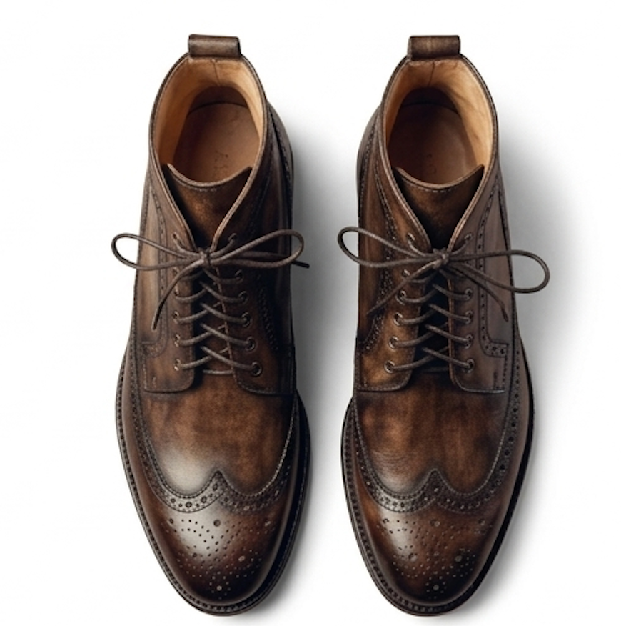 The Teramo Laced up Boots - Brown Hand-Finished Leather Boots for Men