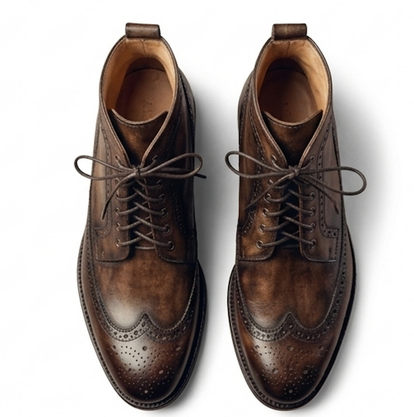 The Teramo Laced up Boots - Brown Hand-Finished Leather Boots for Men