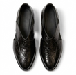 The Olbia Peshawri - Black Crocodile Embossed Leather Peshawari for men