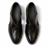 The Olbia Peshawri - Black Crocodile Embossed Leather Peshawari for men