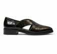 The Olbia Peshawri - Black Crocodile Embossed Leather Peshawari for men