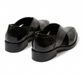 The Olbia Peshawri - Black Crocodile Embossed Leather Peshawari for men