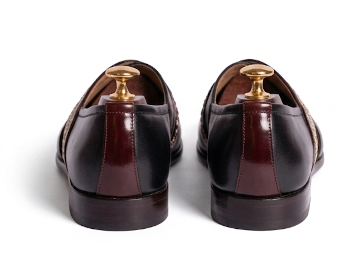 The Benevento Peshawri - Burgandy Embroidered Vegan leather Peshawari Sandals for Men