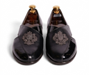 The Modena Peshawri -Black embroidered Leather Peshawris for men