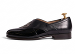 The Modena Peshawri -Black embroidered Leather Peshawris for men