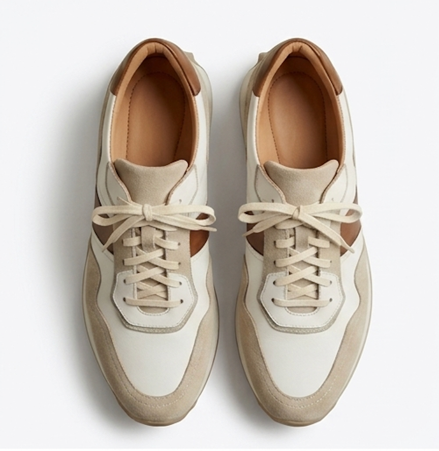 The Anzio Sneakers - Handcrafted White Leather & Suede Casual Sneakers for Men