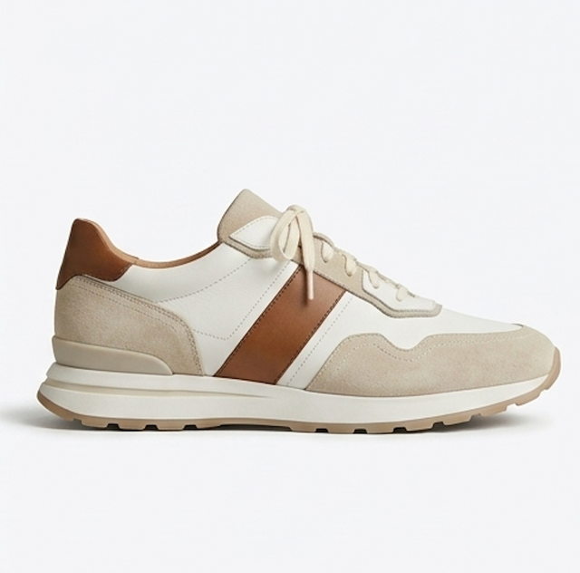 The Anzio Sneakers - Handcrafted White Leather & Suede Casual Sneakers for Men