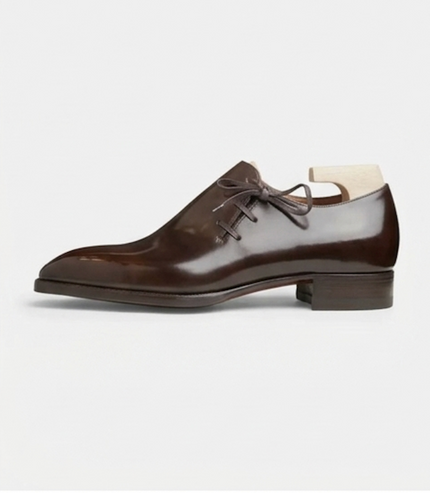 The Marsala Oxfords Lace ups - – Handcrafted Burnished Dark Brown Leather Wholecut Oxford for Men