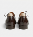 The Marsala Oxfords Lace ups - – Handcrafted Burnished Dark Brown Leather Wholecut Oxford for Men