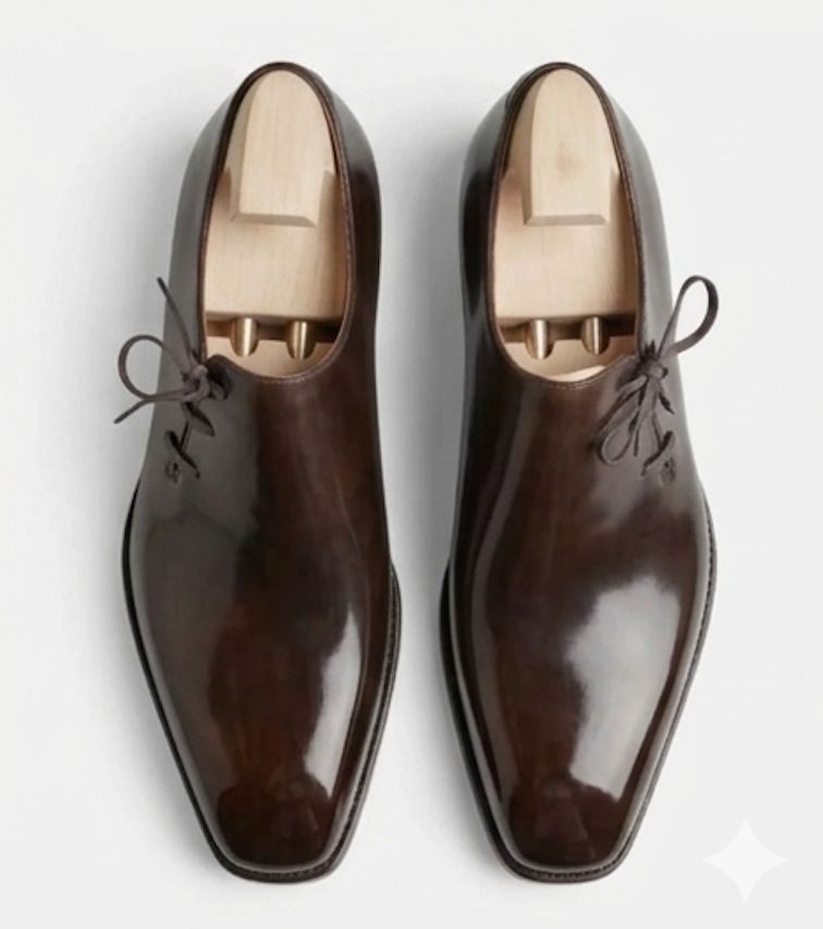 The Marsala Oxfords Lace ups - – Handcrafted Burnished Dark Brown Leather Wholecut Oxford for Men
