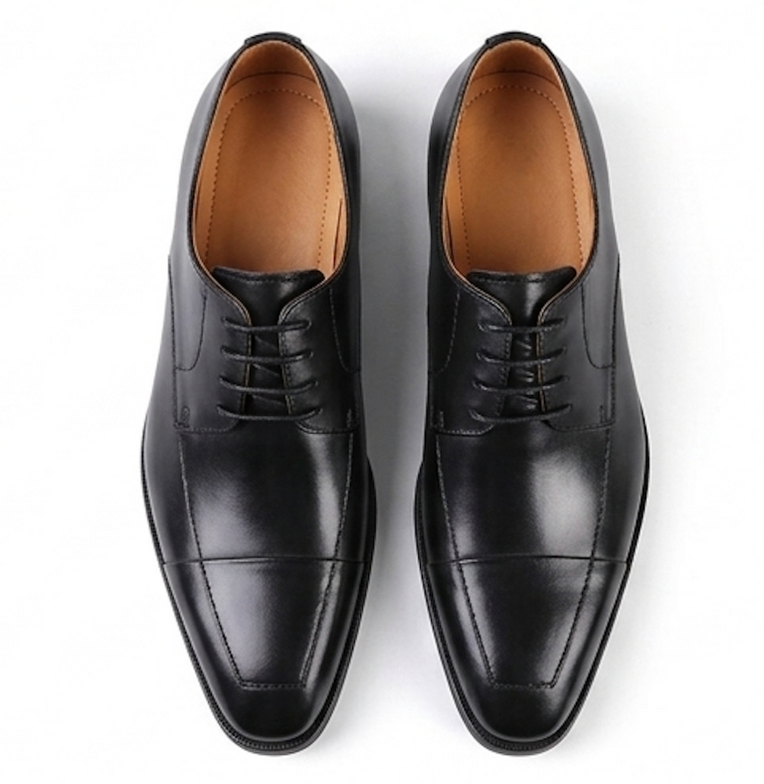 The Casoria Derby Lace ups - Handcrafted Dark Brown Textured Leather Derby Shoes for Me