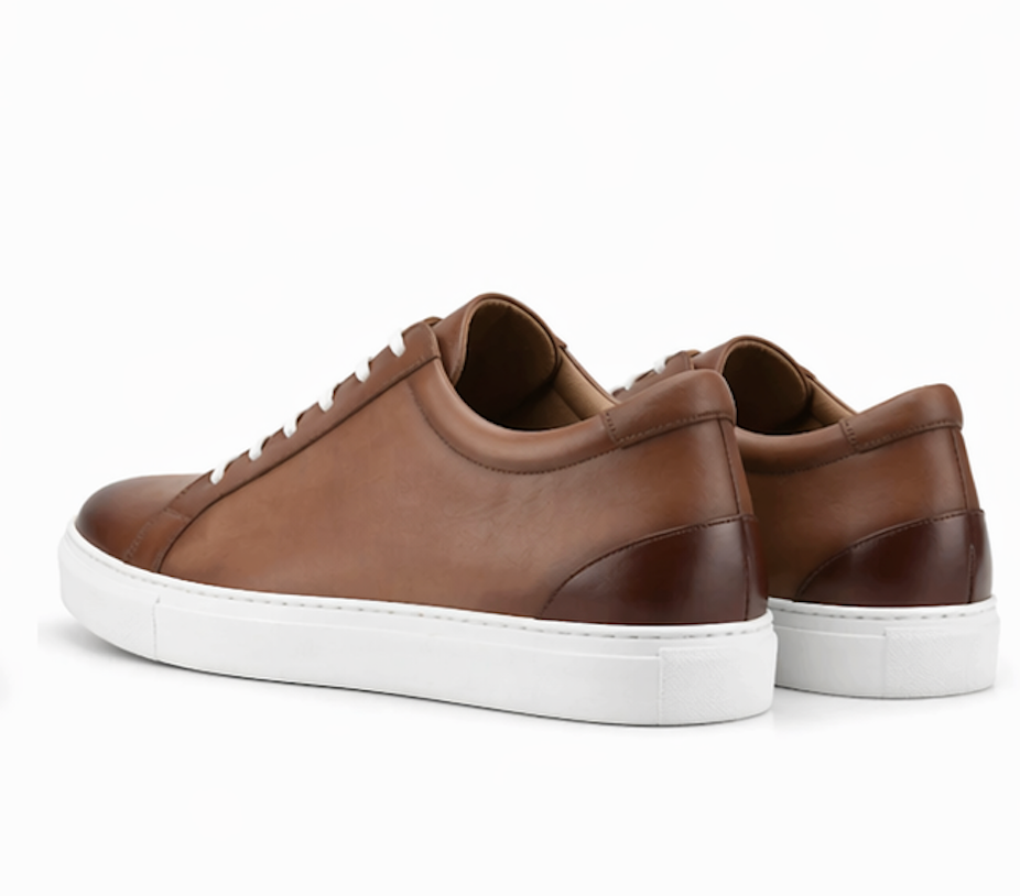 The Pisa Sneakers - Handcrafted Brown Leather Sneakers for Men