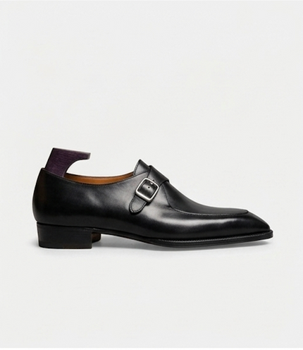 The Naples Single Monk Straps - Handcrafted Cognac Brown Leather Single Monk Strap Shoes for men