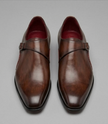 The Genoa Single Monk Straps - Handcrafted Graphite & Burgundy Leather Single Straps for men