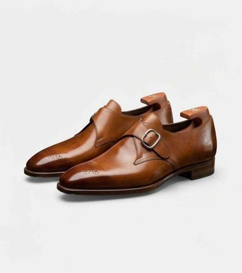 The Turin Single Monk Straps - Handcrafted Dark Chocolate Leather Single Monk Straps for men