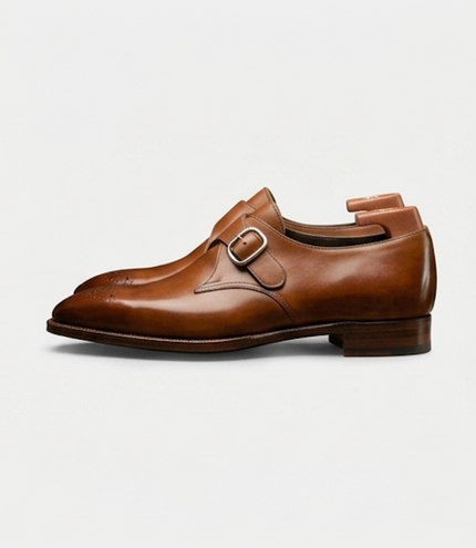 The Turin Single Monk Straps - Handcrafted Dark Chocolate Leather Single Monk Straps for men