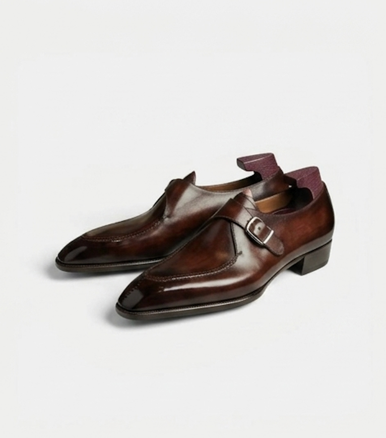 The Foggia Single Monk Straps - Handcrafted Deep Blue Leather Single Monk Straps for men