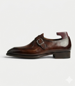 The Foggia Single Monk Straps - Handcrafted Deep Blue Leather Single Monk Straps for men