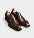 The Trento Double Monk Straps - Handcrafted Black Polished Leather Double Monk Straps for men