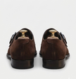 The Udine Single Monk Straps - Handcrafted Olive Green Suede leather Single Monk Strap Shoes for men
