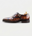 The Catania Double Monk Straps - Handcrafted Leather Cognac & Espresso Double Monk Straps for men