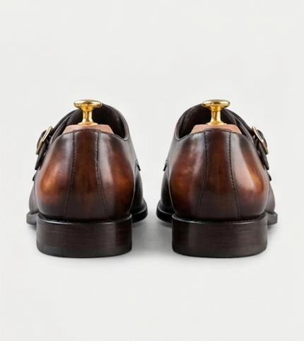 The Catania Double Monk Straps - Handcrafted Leather Cognac & Espresso Double Monk Straps for men