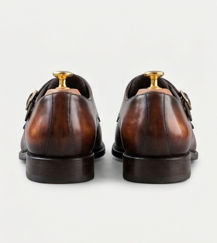 The Catania Double Monk Straps - Handcrafted Leather Cognac & Espresso Double Monk Straps for men