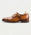 The Catania Double Monk Straps - Handcrafted Leather Cognac & Espresso Double Monk Straps for men