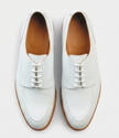 The Como Derby Lace ups - Handcrafted White Leather Apron-Toe Derbys for Men