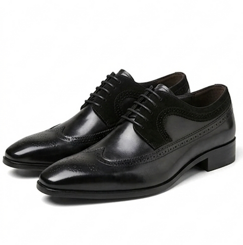 The Apulia Derby Lace ups - Handcrafted Burnished Tan Leather & Suede Wingtip Derbys for Men