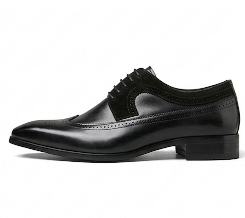 The Apulia Derby Lace ups - Handcrafted Burnished Tan Leather & Suede Wingtip Derbys for Men