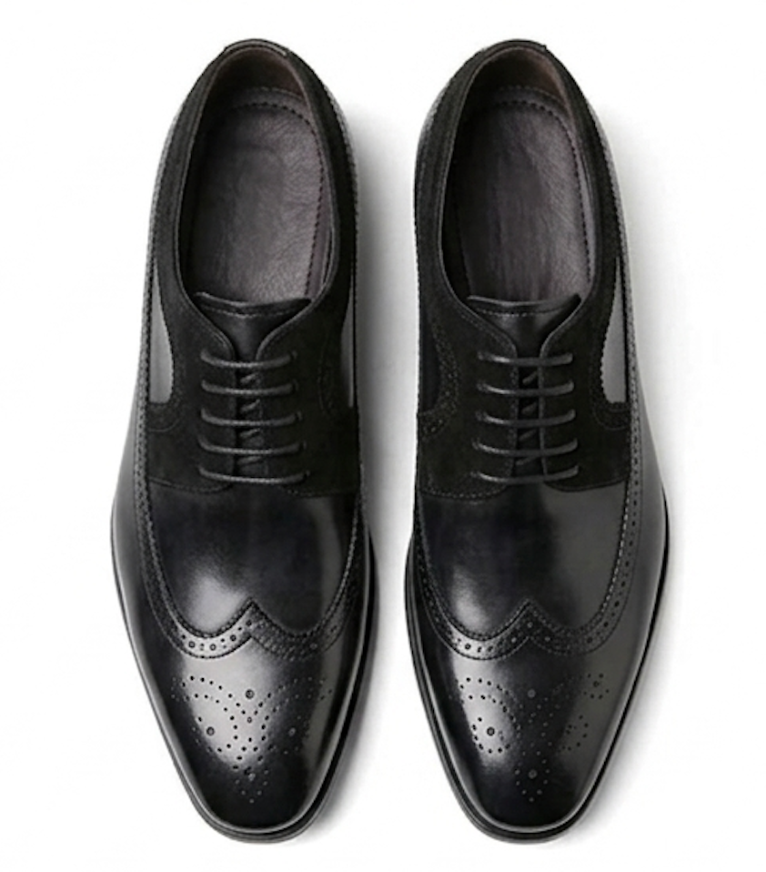 The Apulia Derby Lace ups - Handcrafted Burnished Tan Leather & Suede Wingtip Derbys for Men