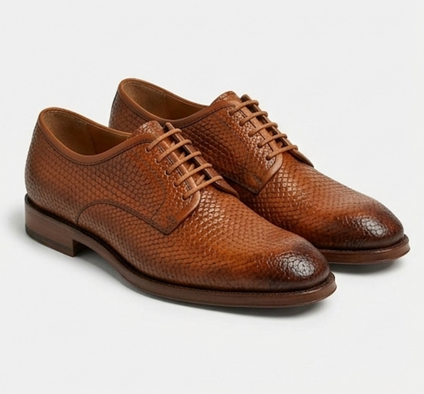 The Treviso Derby Lace ups - Handcrafted Navy Blue Leather Derby Shoes for Men
